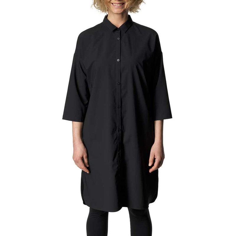 フーディニ HOUDINI Womens Route Shirt Dress true black 