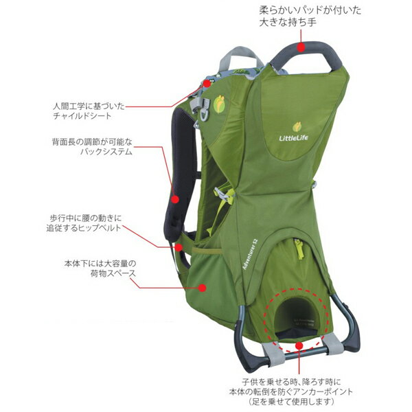 リトルライフLittleLifeアドベンチャーチャイルドキャリアーグリーン