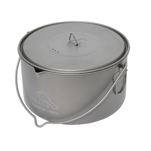 トークス TOAKS Titanium 2000ml Pot with Bail Handle [チタニウム2000mlポットウィズベイルハンドル][POT-2000-BH]