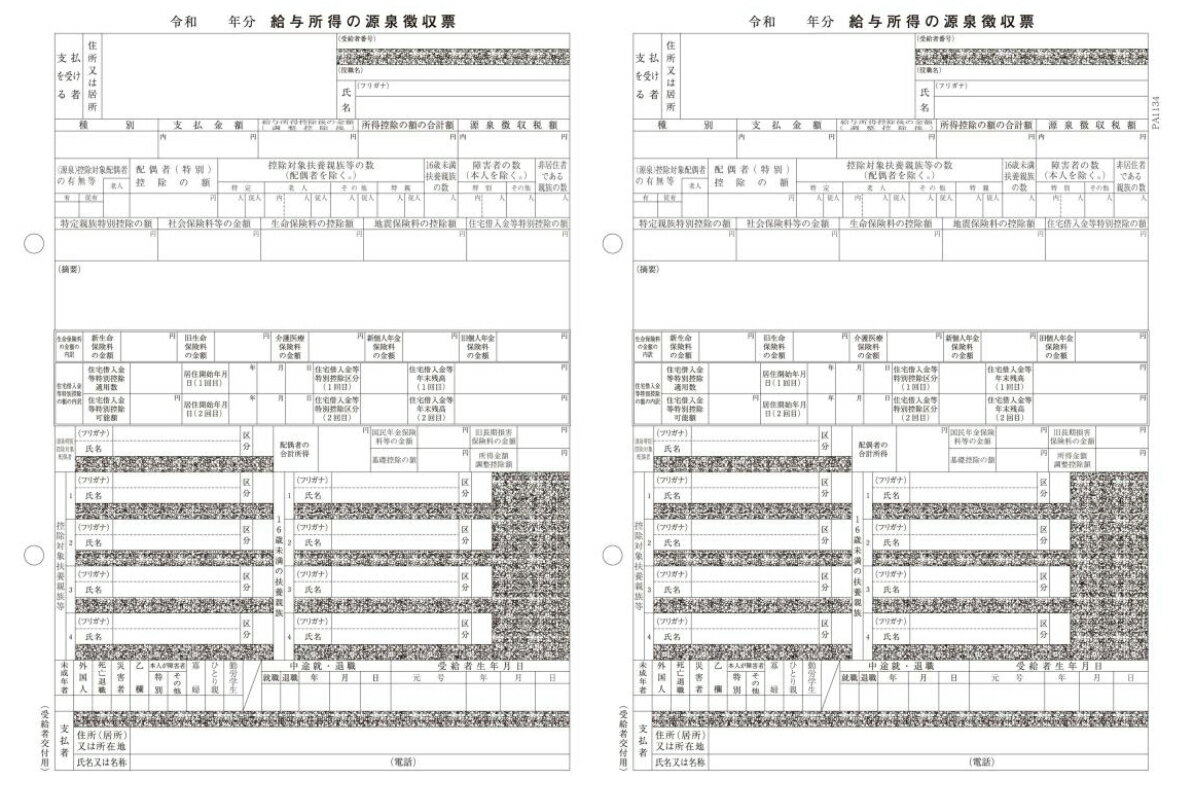 ピーシーエー PCAサプライ PA1134GA R07 電子申告源泉徴収票(100名入)単票用紙レーザープリンタ用