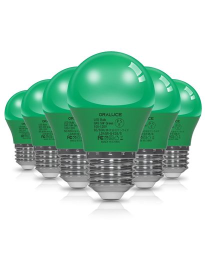 Small Light Bulbs - ORALUCEグリーンLED電球カラー電球E26口金40W相当5W450lm220度広配光高演色装飾電球密閉器具対応調光不可小型電球PSE認証6個入