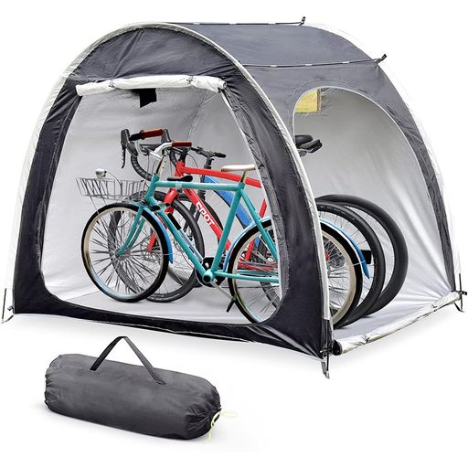 ANLIK サイクルハウス 2ドア 自転車置場 カバー テント式 日・雨よけ 簡易物置 4台収納 (ブラック)
