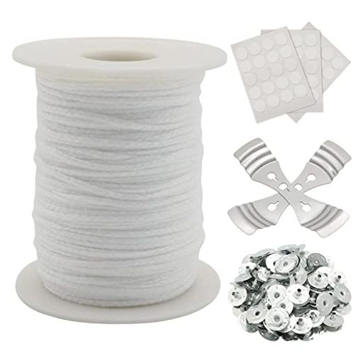 キャンドル用芯キャンドル芯綿61mロウソクの芯座金付きハンドメイド手作りキャンドルウィックテープ付..