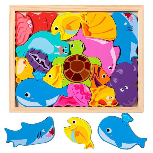 木製パズル型はめパズル子供向け木製おもちゃモンテッソーリ玩具子供用知育玩具形合わせ恐竜パズル乗り..