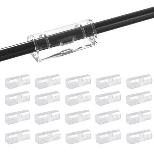ケーブルフックケーブルクリ固定ケーブルほるだ強力両面テープケーブル留め具配線止め壁掛けコードホルダーコード管理コード固定ケーブル収納20個入り透明