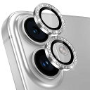 【3枚入り】レンズカバーiPhone16/16Plus用カメラフィルムキラキラアイフォン16/プラスカメラ保護ピカピカアルミ合金9H強化ガラスキズ防止黒縁取り露...