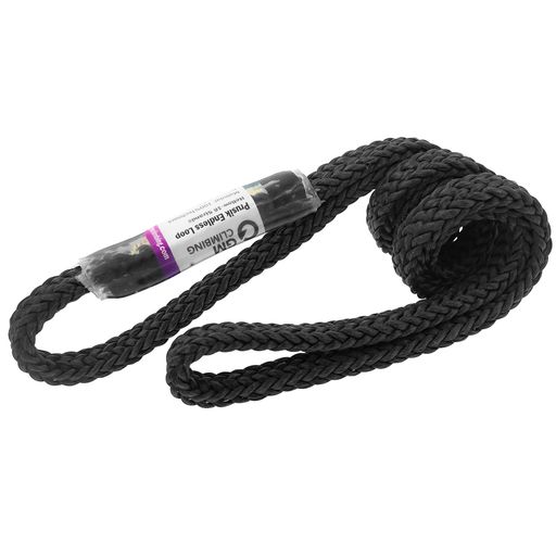GM CLIMBING 25kN 6.8mm プルージックループ 38.5cm 100%テクノーラ繊維 ブラック クライミング アーボリスト レスキュー