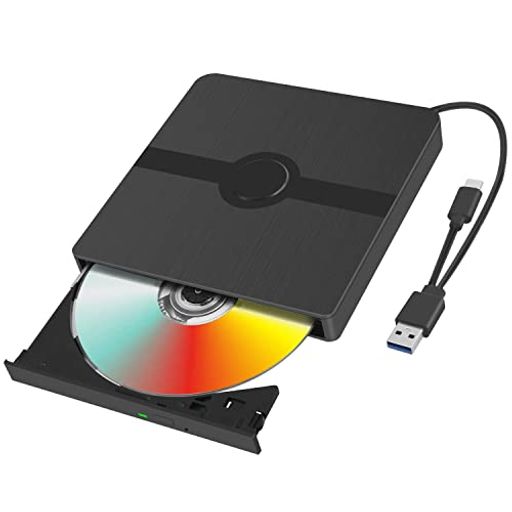 DVDɥ饤 դ USB3.0 TYPE C CD/DVDɥ饤 CD/DVD Ͽб ץ쥤䡼 CDݡ֥ɥ饤 WINDOWS/MACб ӷCD ®24X Ų  (֥å