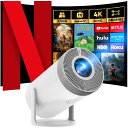 プロジェクター小型【2025年5月新機種&最新進化AndroidTV13.0搭載!20000LM&最270°回転】天井投影Wi-Fi6瞬間接続1080P4K対応50%ズーム機能スマホプロジェクター家庭用天井投影自動台形補正
