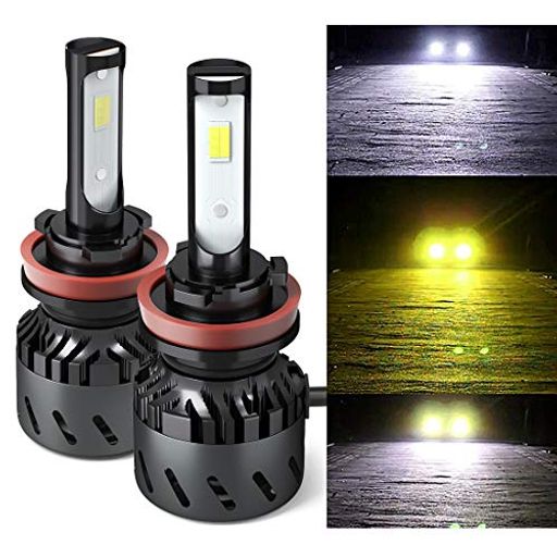 LEDフォグランプH11H8H9H16(国産車)3色温度3モード切替一体式LEDバルブ超ミニコンパクト-POOPEEDC12V28W両面発光6000K3000k...