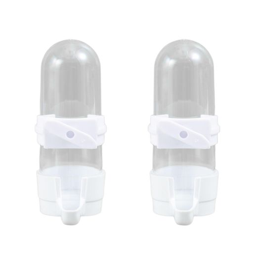 鳥餌入れ水入れ2個セット90ml透明鳥用自動給餌器給水器バードフィーダー小動物餌入れ水飲み器ペット給水器外付けインコ文鳥オウムオカメインコセキセイインコ(ホワイ...