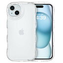 GUAGUAiPhone15Plusケースクリアウェーブいphone15PlusソフトTPU純透明ケースうねうね人気バンパー耐衝撃超軽量薄型ワイヤレス充電対応ス...