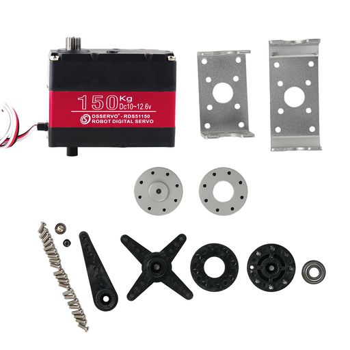 DIYmall150KGRDS51150高トルクメタルギアロボットデジタルサーボ270度12V防水ダブルシャフトRCサーボロ..