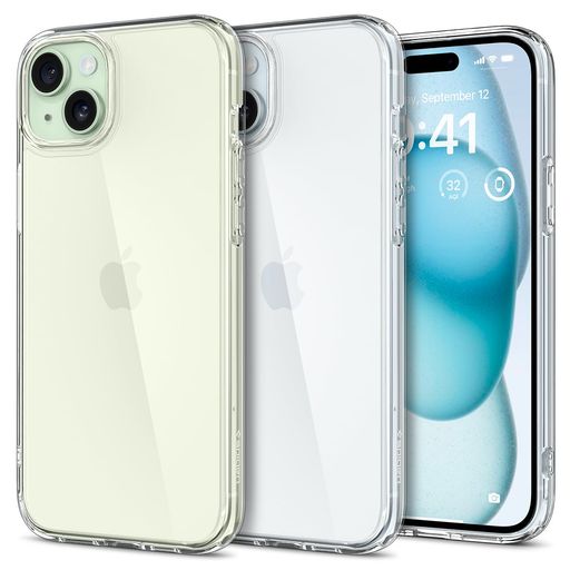 【17年社歴の技術力】SPIGEN IPHONE15ケース クリア 耐衝撃 米軍MIL規格取得 ストラップホール 黄変抑制 透明 TPU バンパーケース 2重構造 レンズ保護 擦り傷防止 ワイヤレス充電対応 ウルトラ・ハイブリッド ACS06793