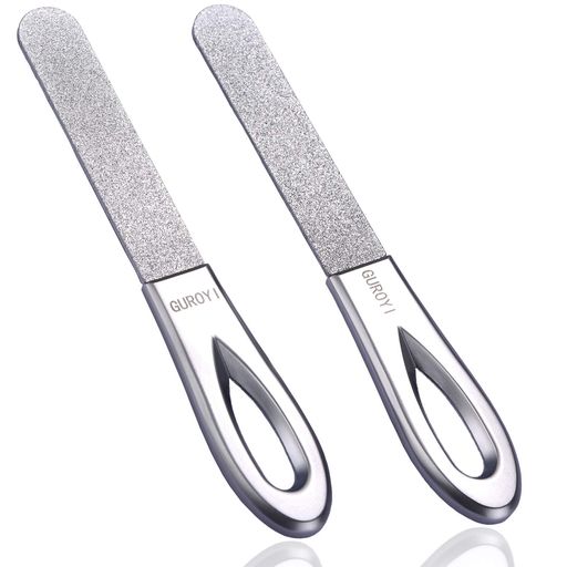 GUROYI爪やすり爪磨き2個セット高級エメリーステンレス製両面削れるダイヤモンドファイルエメリー最新..