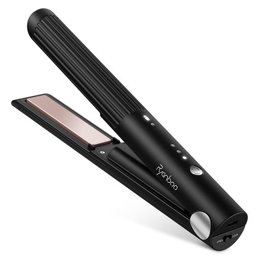 RyanbooコードレスヘアアイロンUSB充電式ヘアアイロンコードレスミニヘアアイロンメンズ持ち運び用ヘアアイロン前髪3段階温度調整MAX200°C15mm(Black) RyanbooコードレスヘアアイロンUSB充電式ヘアアイロンコードレスミニヘアアイロンメンズ持ち運び用ヘアアイロン前髪3段階温度調整MAX200°C15mm(Black)