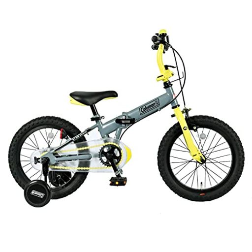 コールマン(COLEMAN) 自転車本体 子供用 折りたたみ式 FDB 16型 キッズバイク 補助輪付き グレー/イエロー