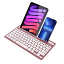 FMLYHOM BLUETOOTHキーボード ワイヤレスキーボード IPAD/IPHONE対応キーボード かわいい オシャレ スタンド機能付き タブレット用 スマホ用キーボード 2台同時接続可能 78きー 充電式 無線 小型 軽量 携帯便利 コンパクト(2)