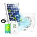 ecoCalmソ一ラ一換気扇10cmチ排気ファンソーラー扇風機両面太陽光パネル発電&バッテリー付き充電ソーラーファン鶏小屋ペットハウス物置用逆流防止バルブ付き