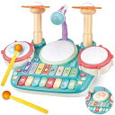 JECIMCO 音楽おもちゃ 子供 多機能 ピアノ・鍵盤楽器の玩具 子ども 早期開発 知育玩具 パーカッション セット 男の子 女の子 電子 キーボード 楽器 ...