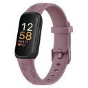 バンドforFitbitInspire3バンド交換バンド交換ベルト柔らかいシリコンバンド調節可能(Inspire/Inspirehrには非対応)(スモークバイオレット)