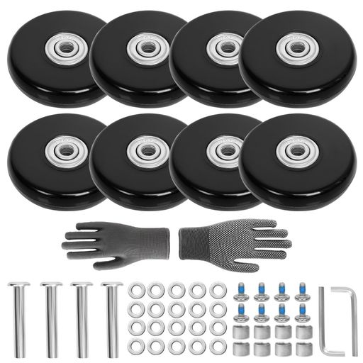 スーツケースキャスターダブル交換用8個セット54mmゴム車輪幅14mmキャリーケース車輪修理交換キット静穏セットホイール交換取り換えキャリーケースキャリーバッグスーツケース車輪交換…