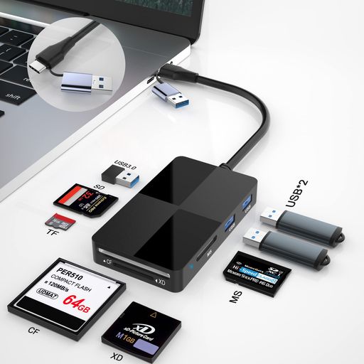 USB 3.0 TYPE-CJ[h[_[  CF MS SD TF XD 5XbgJ[hǂݏ\ WINDOWS|ANDROID|MAC|PC|X}z|JȂǂɓKp USB C-USB AϊA_v^ OUSB|[gt