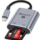 【2023新版 MFI認証品】BOIOT IPHONE SDカードリーダー 2 IN 1 LIGHTING SD/TFカードカメラリーダー 双方向高速データ転送 カメラアダプタ IOS最新対応 IPHONE MICROメモリSDカードリーダー