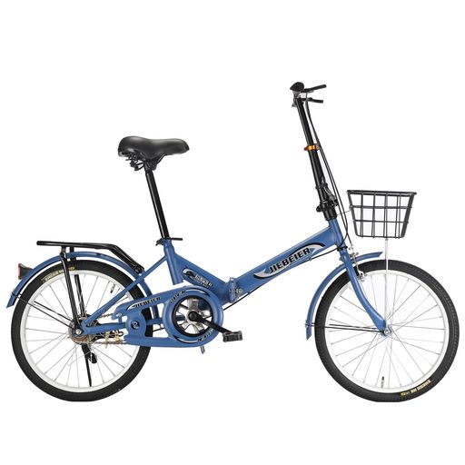 JIEBEIER自転車折りたたみ自転車20インチ軽量小径車防滑タイヤ高炭素鋼フレームリアキャリア付きキャリパーブレーキ男性女性初心者通勤通学街乗りJZXC-01...