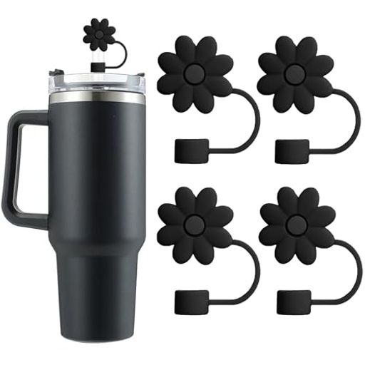 SpexArtフラワーストローカバートッパースタンレーカップ用30&40オンスタンブラーアクセサリー4個シリ..