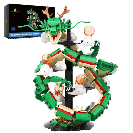 JMBricklayer ドラゴン ビルディング ブロック セット ライト付き 70134 大人向け組み立ておもちゃ クールな動物 竜 ディスプレイ モデル、動物コレクション 恐竜 ビルディング おもちゃ、竜 …