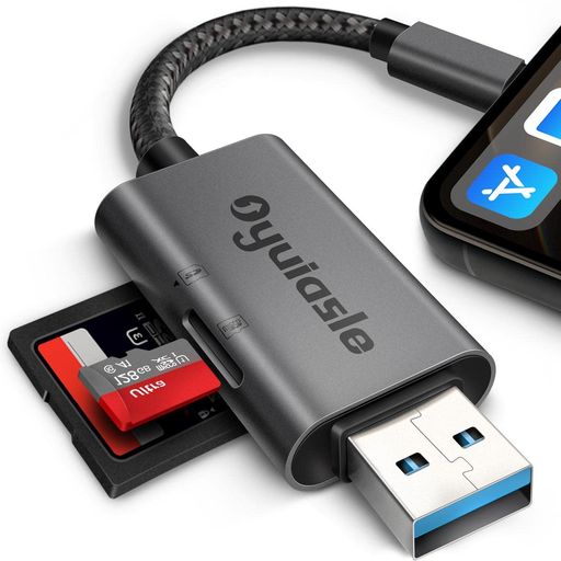 OYUIASLE SDカードリーダー、IPHONE/IPAD用SDカードリーダー、デュアルスロット付きUSB SDカードリーダーアダプター、IPHONE デスクトップラップトップ用SDカードビューア、プラグ&プレイ