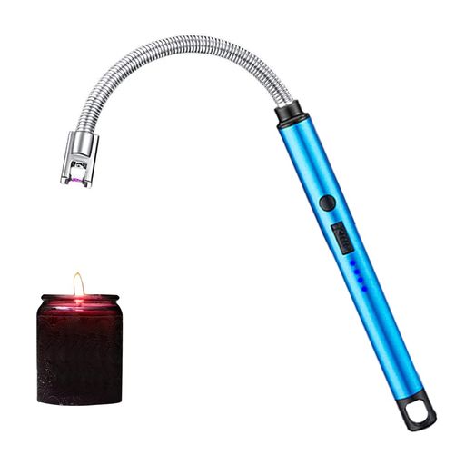 SKRFIREキャンドルライター、360°ロングネックのパルスアークライター、キャンドル、料理、バーベキュー、花火用の充電式USB電気ライタ.ー家庭でも屋外でも使える実用的なライタ.ー(ブル…