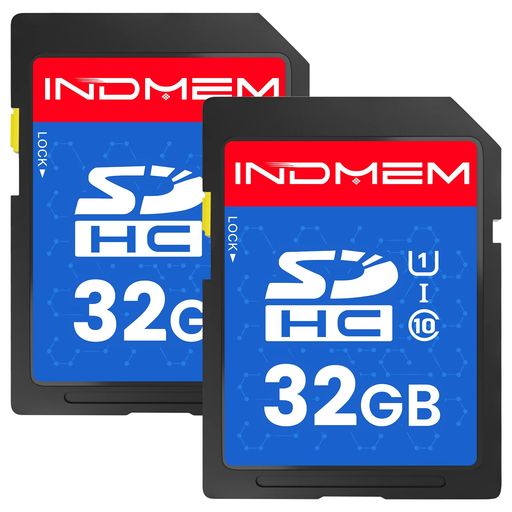 INDMEM SDカード 32GB 2枚セットSDHC メモリーカード UHS-I U1 CLASS10 高速 FULL HD ビデオ 撮影