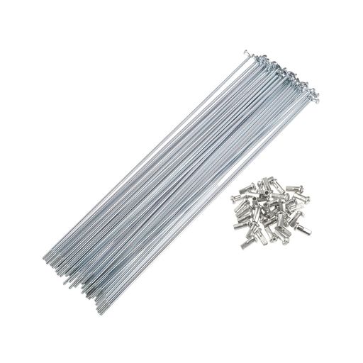 BULLSPANNスポーク自転車用自転車ホイールスポーク13GJベンド亜鉛メッキ/カーボンスチール製真鍮ニップル付きMTB/マウンテンバイク対応36本230MM...