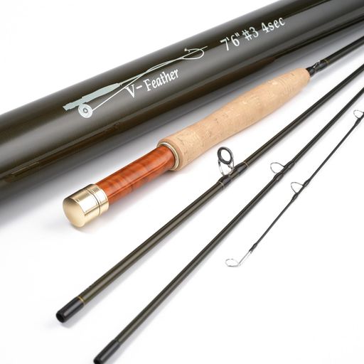 M MAXIMUMCATCH Maxcatch V-Featherミディアムファースト フライロッド 4ピース トラウト フライフィッシングロッドIM10ロッドチューブ付き (1ウェイト6ft 3ピース)