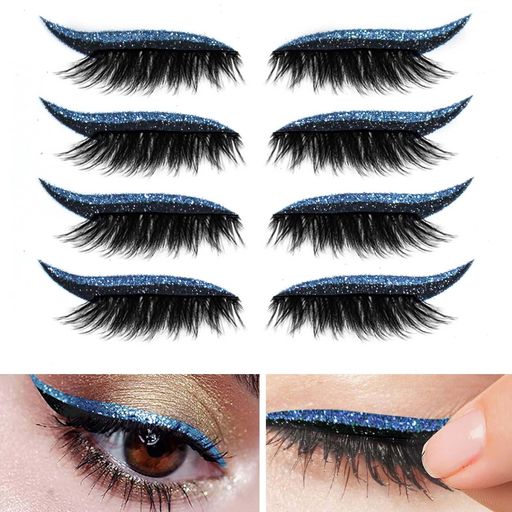 PAVIKEつけまつげステッカーアイライナーアイメイクツール4ペア入り柔らかい人気自己接着つけまつげ超..