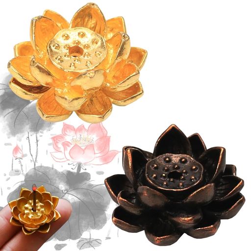 お香立て蓮の花線香立てミニサイズのお香立て2個セット香皿香道用お香置き優雅蓮の花のデザイン瞑想癒やし香炉多機能仏間/書斎/オフィス/お茶/寝室用持ち運び便利(2...