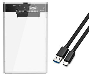 TAORAYO透明な2.5インチHDD/SSDケースUSB3.1Gen1接続SATAIII対応HDD/SSD外付けドライブケースネジ&工具不要簡単着脱最大転送速度6GbpsUASP対応