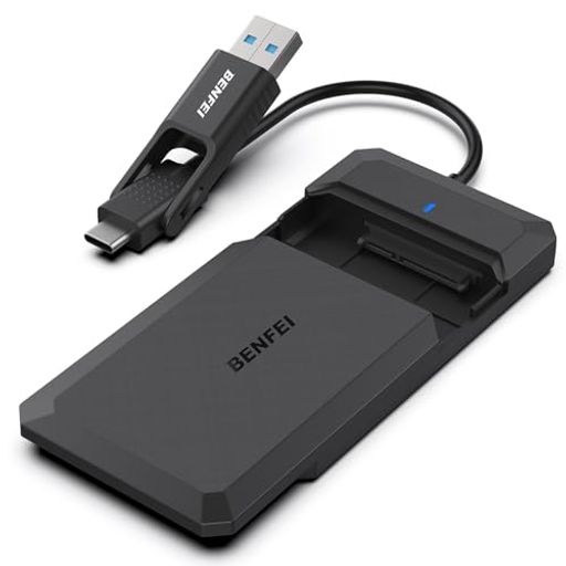 BENFEI 2.5 インチ SATA to USB ツールフリー外付けハードドライブエンクロージャ、USB Type-C/Type-A to SATA 互換(SSD に最適化、UASPをサポート)