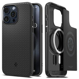 SPIGEN IPHONE 15 PRO MAX ケース MAGSAFE対応 米軍MIL規格 マグ・アーマー・マグフィット ACS06597 (マット・ブラック)