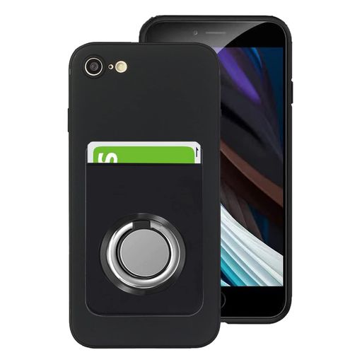 樂天商城 - iphonese第3世代ケースiphonese第2世代ケースiphone8ケースiphone7ケース背面収納耐衝撃カード収納リング付きスタンド機能付き車載ホルダー対応薄型軽量TPUカバーストラップホール付き黄変防止
