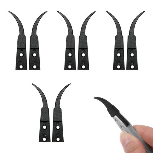 TVETE4ペア交換用ピンセット先曲がり交換チップ精密作業カーボンファイバー製非磁性静電気防止取り付け簡単時計用携帯電話修理宝石取る電子機器DIYホビー用模型用ブラックネジは付属し…