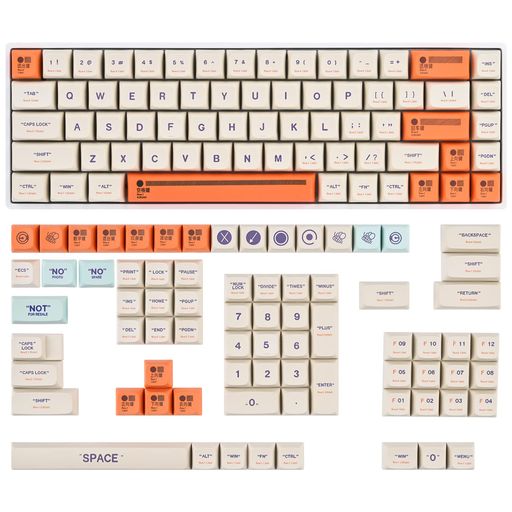 XDAプロファイルキーキャップセット142キーレトロプラスチックテーマキーキャップ60%65%100CherryMxゲーミングキーボード