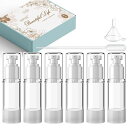 真空ボトル30ml6個入りポンプボトル化粧品小分けボトルポンプタイプエアレスプッシュボトル温泉旅行ボトルプラスチック容器詰め替えボトル透明携帯用液体用乳液用旅行用品漏れ防止