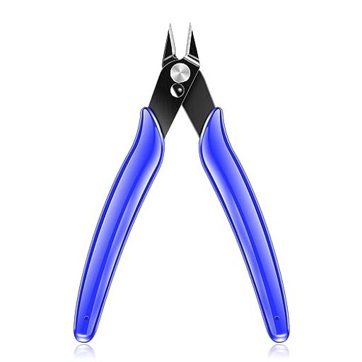 RUZIZAO 5 インチミニチュアサイドカッター フラッシュワイヤーカッター ジュエリー制作/電子機器/模型用 ソフト銅ワイヤースニップ フラワーアート専用プライヤー (Blue)