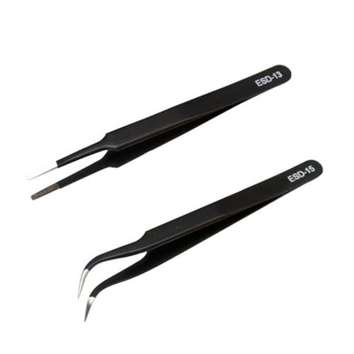 ピンセットプラモデル束感まつ毛精密2種類セット鷲口カーブ丸型ストレートステンレス鋼装飾ネイル、ラインストーン、つけまつげ、まつげエクステンションに適しています。