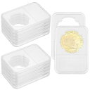 OLYCRAFT12個記念硬貨ケース38mmプラスチックコインケースディスプレイケース収納コイン収納コインホルダーコレクター用コレクション用品クリアホワイト