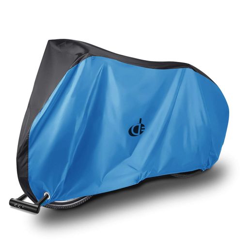 自転車カバー子供用キッズサイクルカバー防水厚手丈夫撥水加工UVカット風飛び防止収納袋付破れにくい24インチまで対応DoubleElite(ブラック&ブルー)