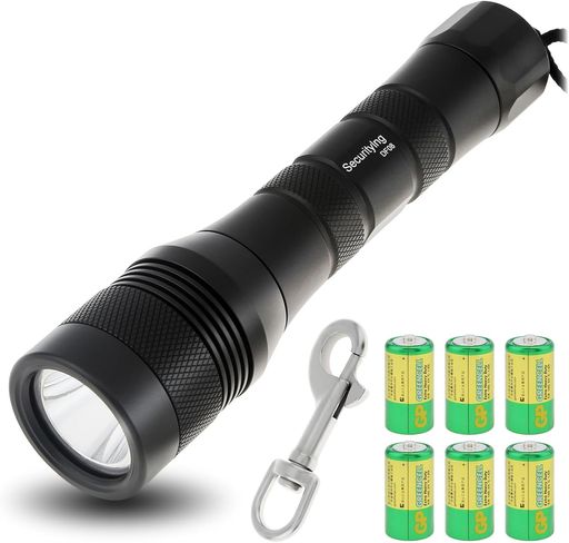 Diving - SecurityIngDF08ダイビングライト1050ルーメン明るいU4LED水中ライトIPX-8防水水中150M6500K1つ点灯モードダイビング・ナイトダイビング・スキューバダイビングライト